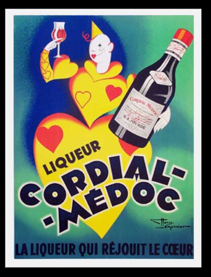 Henri LEMONNIER affiche ancienne originale publicitaire - Liqueur Cordial Medoc, la liqueur qui réjouit le coeur, 1936