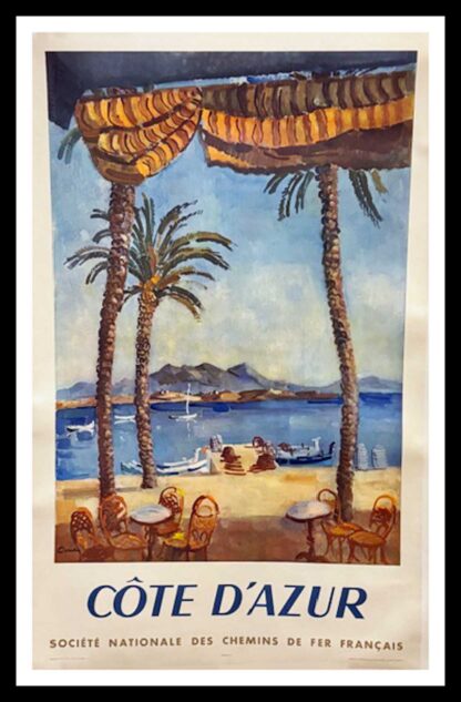 CERIA original vintage travel poster - Côte d'Azur, French National Railways - 1951